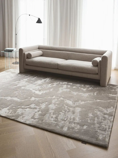 Grau Viskose Teppich Wohnzimmer