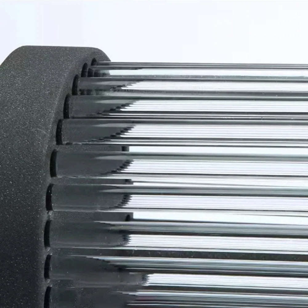 Moderne halbzylindrische Außenwandleuchte aus Metall/Glas