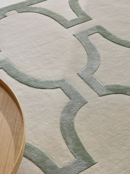 Cremefarbener Wollteppich Wohnzimmerdesign