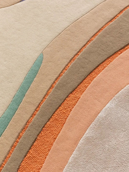 Mehrfarbiger Wollteppich Modernes Design