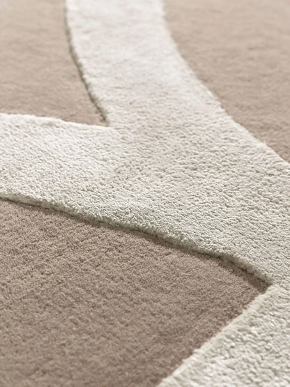 Moderner Wollteppich für Wohnzimmer in Creme