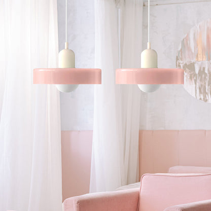 Bauhaus Buntglas-Hängeleuchte