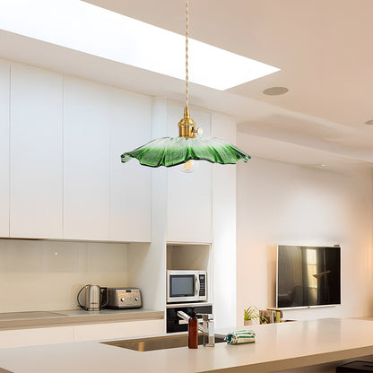 Retro-Blumen-Glas-Hängeleuchte