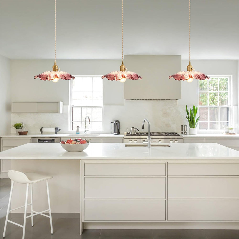 Retro-Blumen-Glas-Hängeleuchte