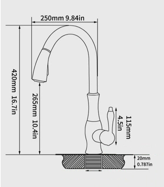 Moderner ausziehbarer Küchenwasserhahn