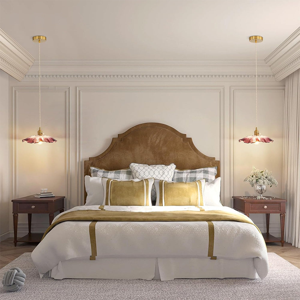 Retro-Blumen-Glas-Hängeleuchte