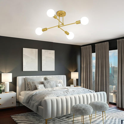 Goldener Kluster Eisen-Deckenleuchte