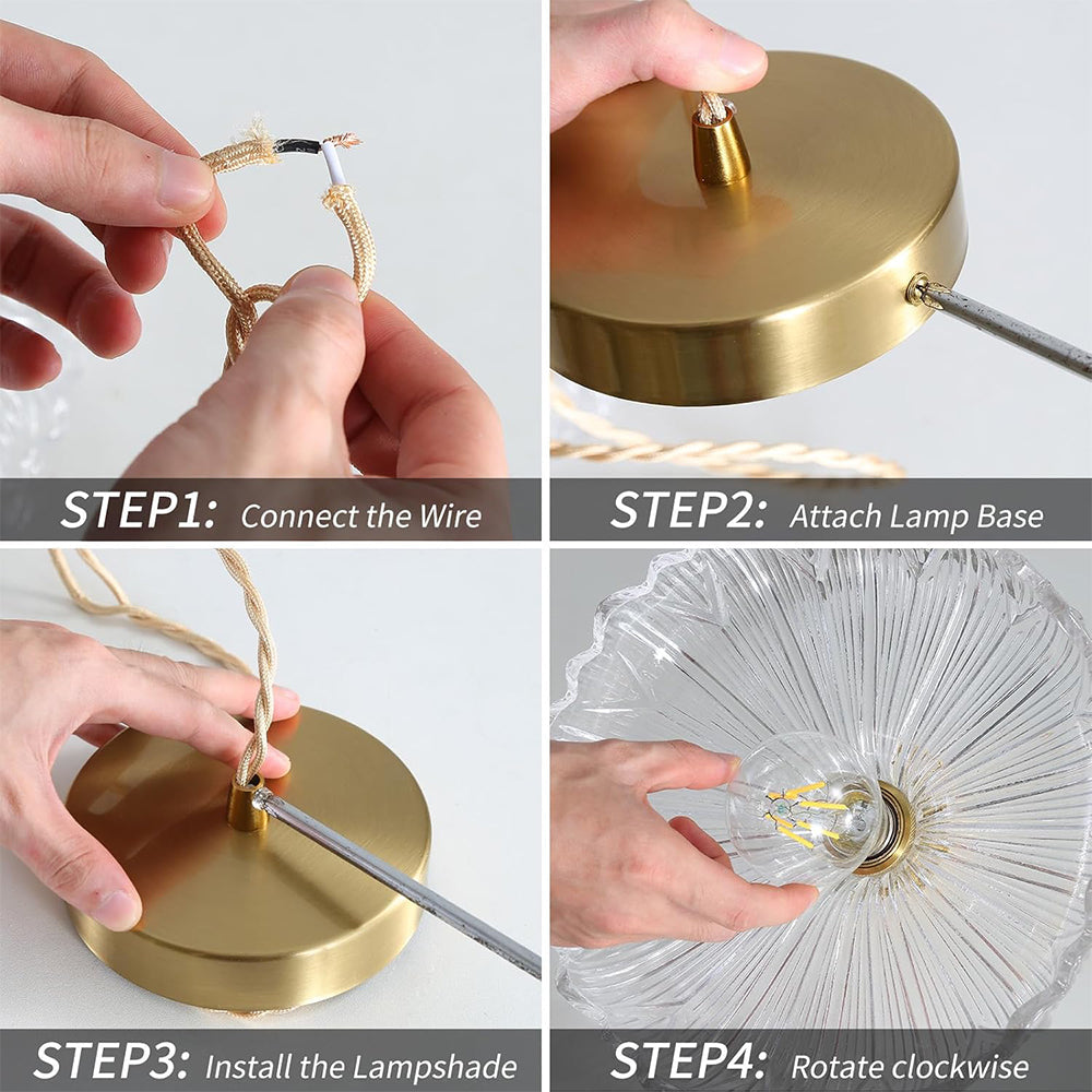 Retro-Blumen-Glas-Hängeleuchte