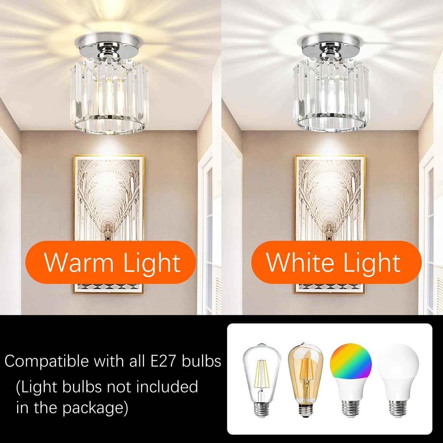 Set aus 2 Kristall-Deckenleuchten