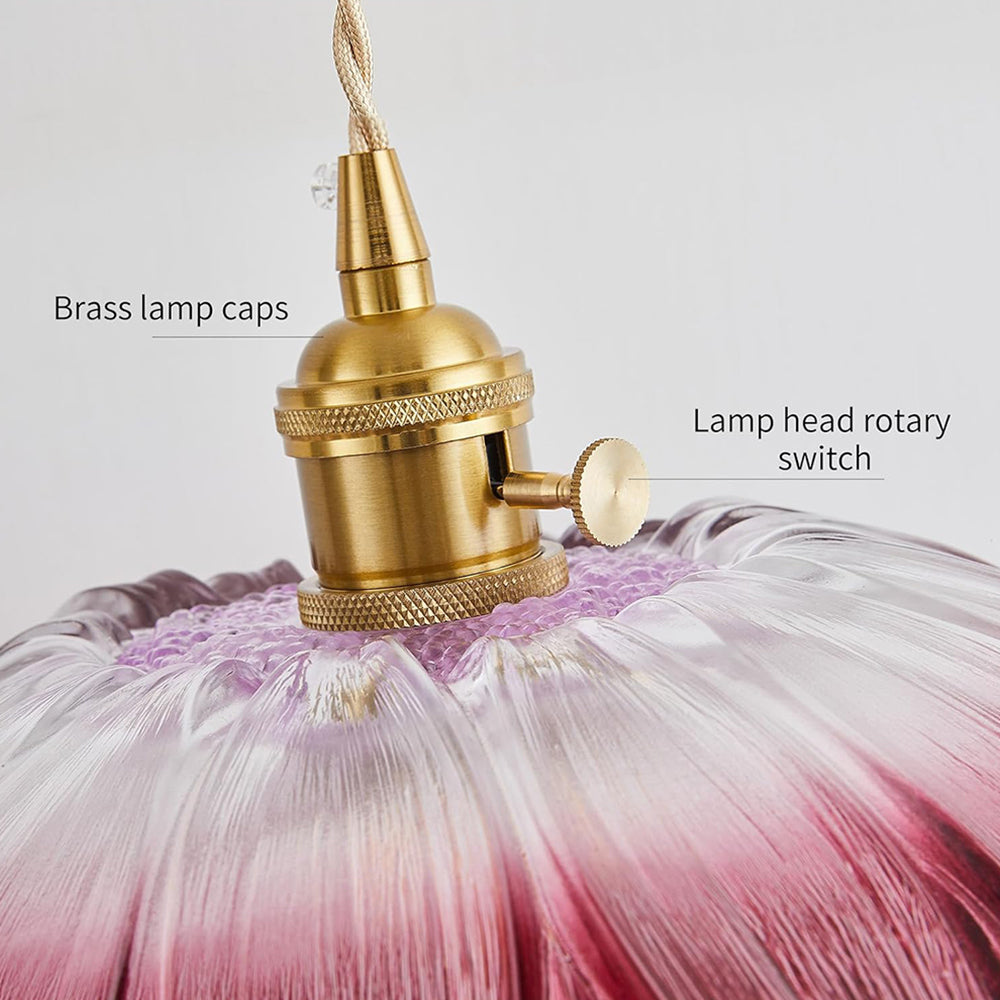 Retro-Blumen-Glas-Hängeleuchte