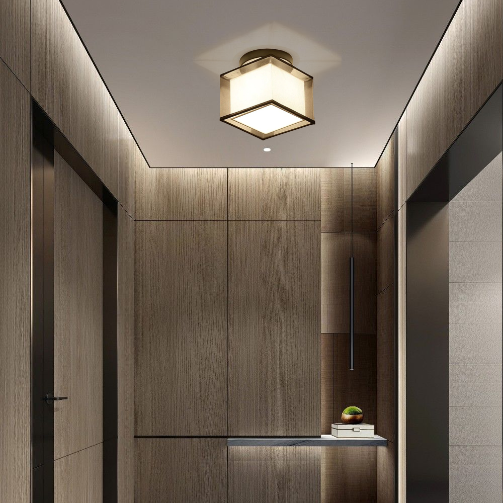 Deckenleuchte aus altem Stoff