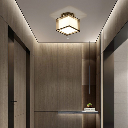 Deckenleuchte aus altem Stoff