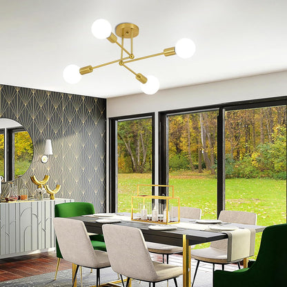 Goldener Kluster Eisen-Deckenleuchte