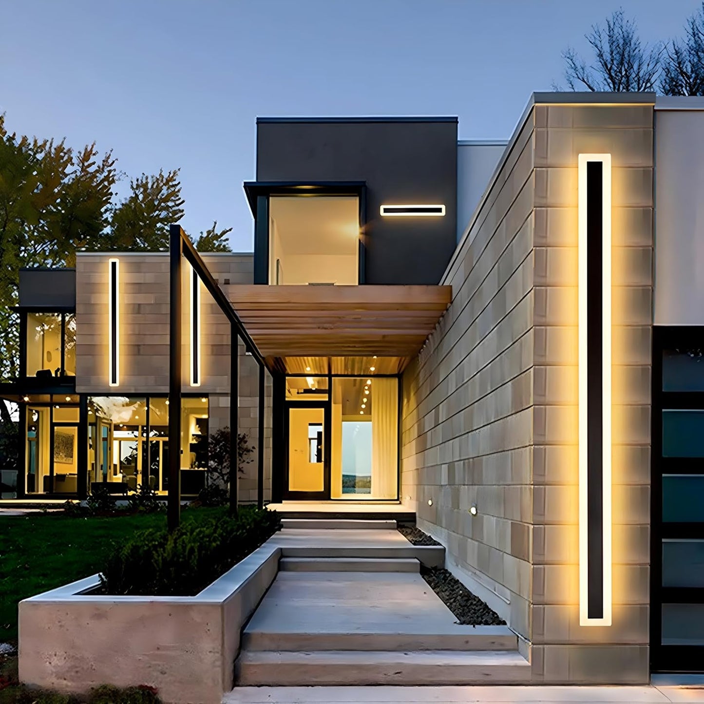 Schwarze moderne LED-Außenwandleuchte IP65