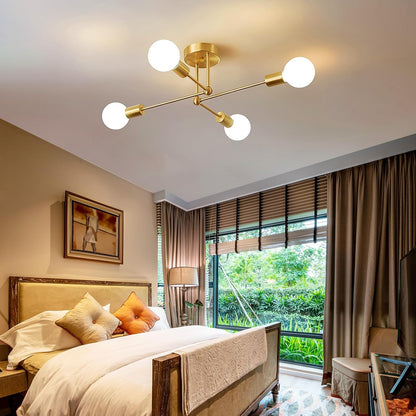 Goldener Kluster Eisen-Deckenleuchte