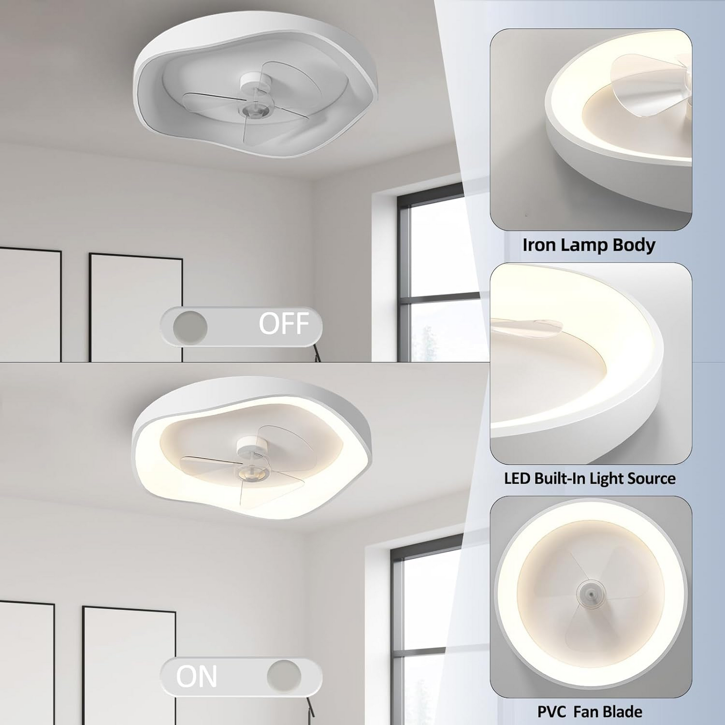 Moderner LED-Deckenventilator mit Licht