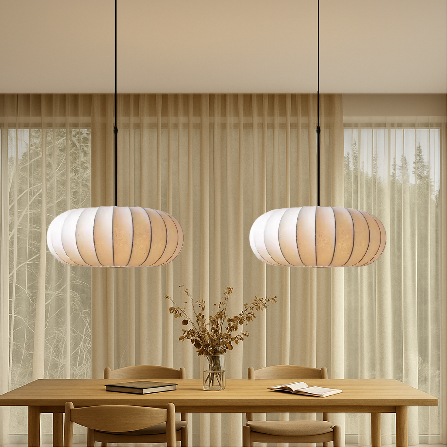 Elegante Seidenpendelleuchten