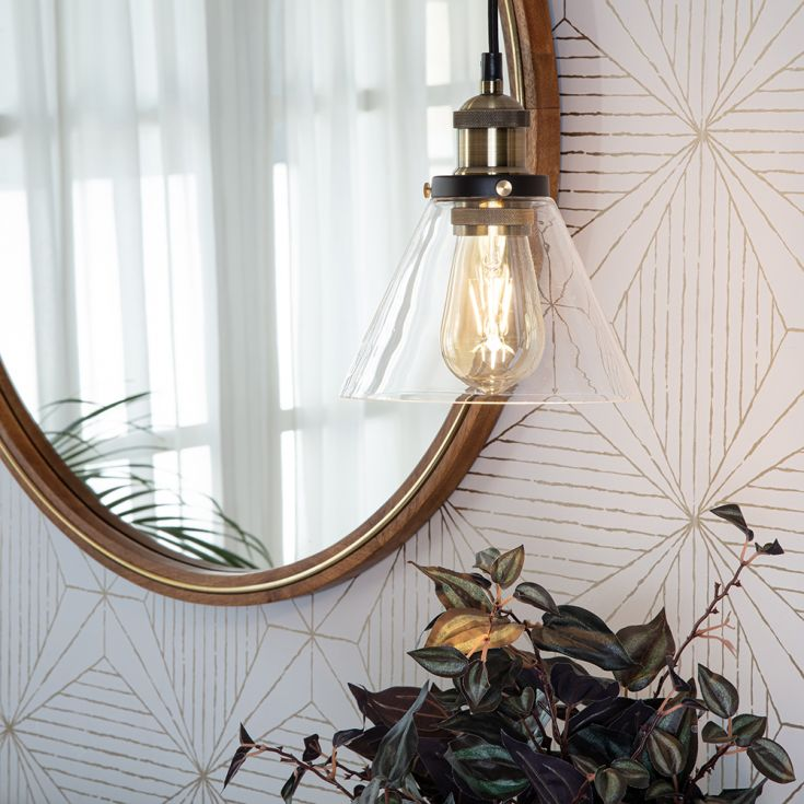 Transparente hängende Nachttischlampe