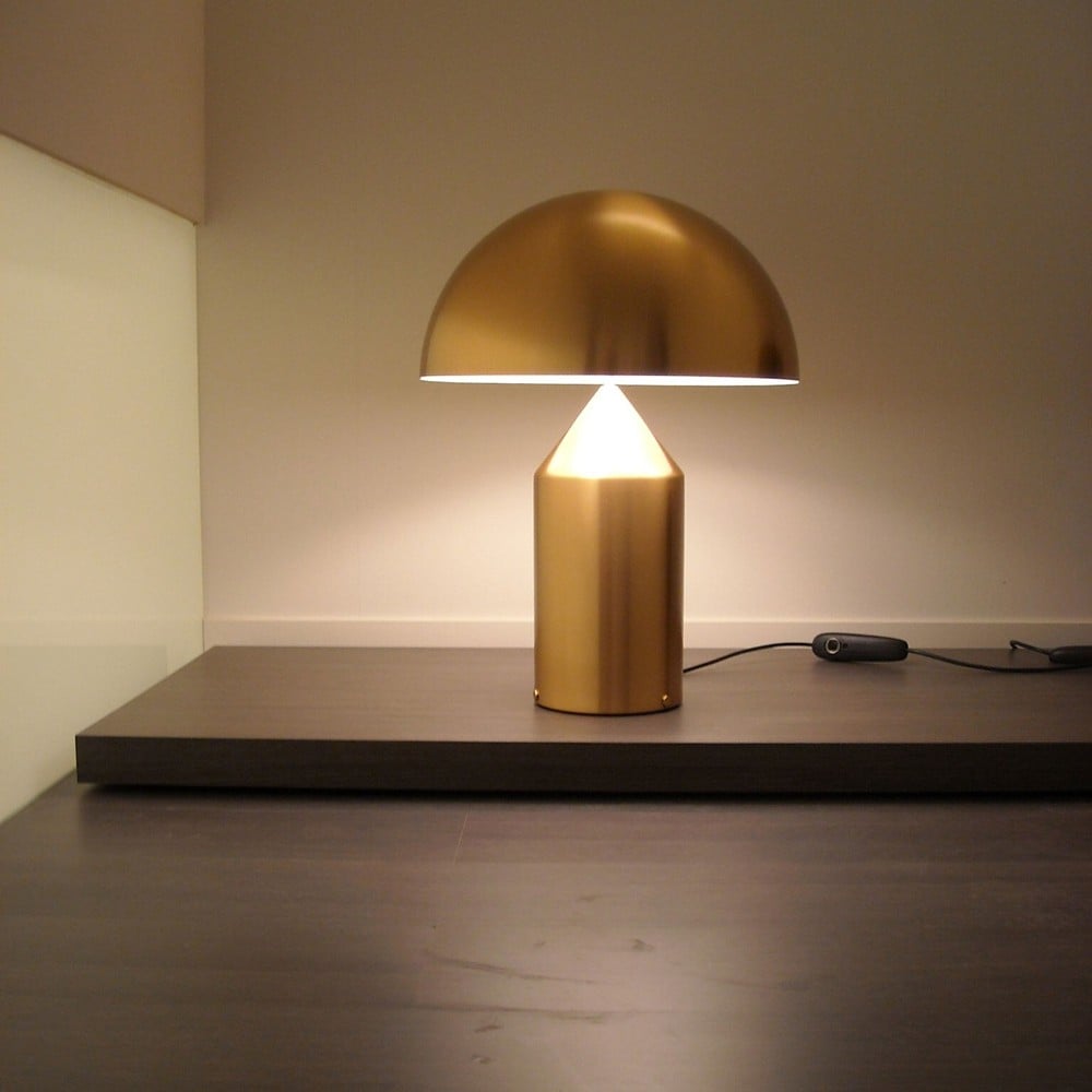 Zephano Messing-Tischlampe im Mid-Century-Stil