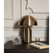 Zephano Messing-Tischlampe im Mid-Century-Stil