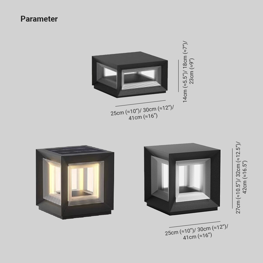Moderner LED-Würfel Außenpfostenleuchte
