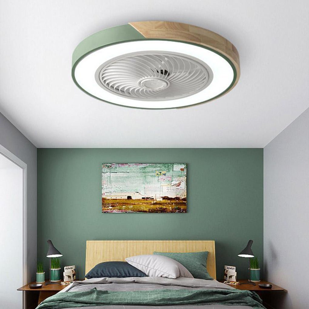Moderner Holz-LED-Deckenventilator mit Licht