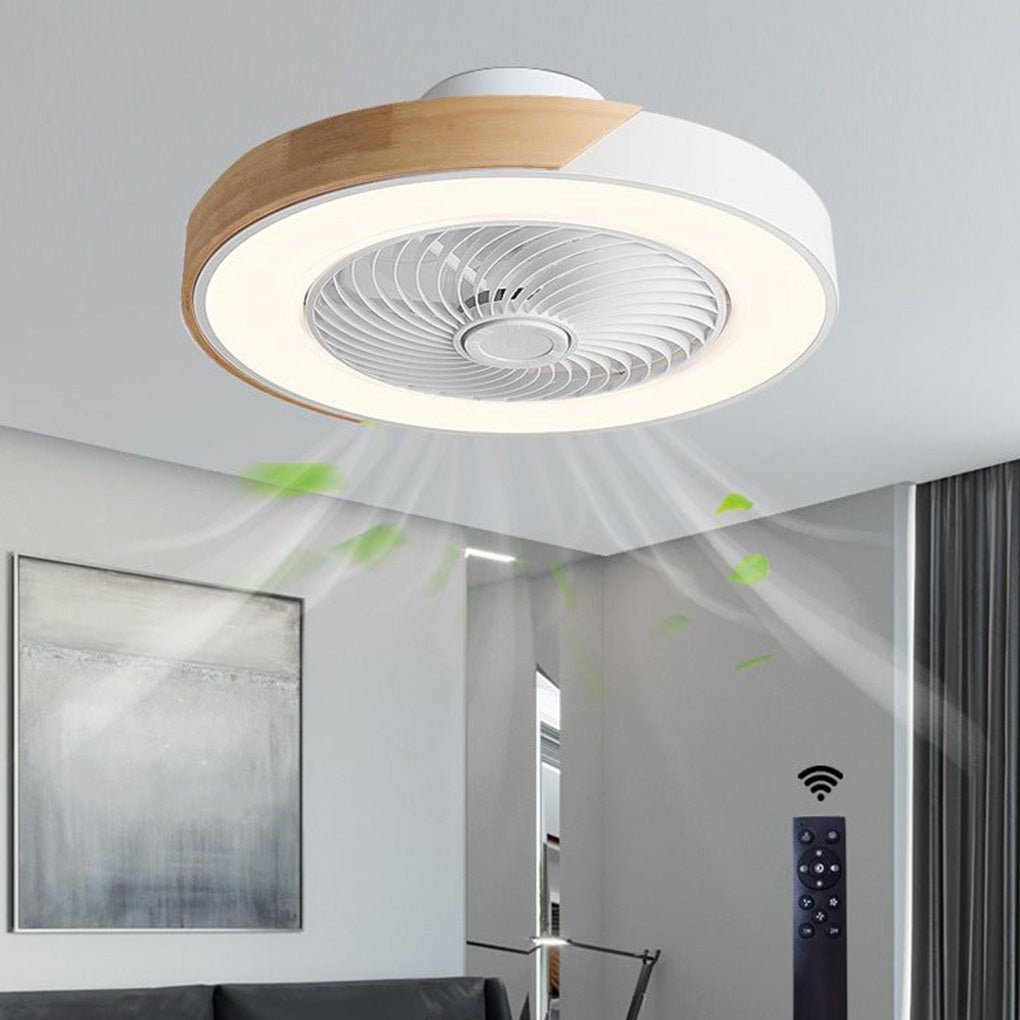 Moderner Holz-LED-Deckenventilator mit Licht