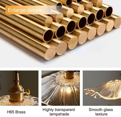 Retro-Blumen-Glas-Hängeleuchte