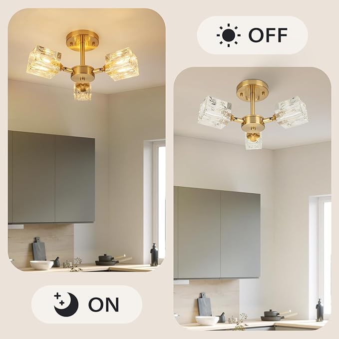 Kristalltropfen Gold Schlafzimmerlampe