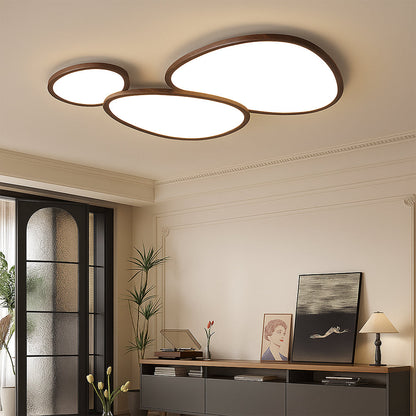 Ultraflache Deckenleuchte mit Holzoptik
