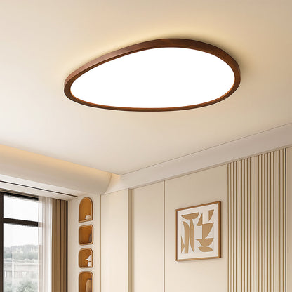 Ultraflache Deckenleuchte mit Holzoptik