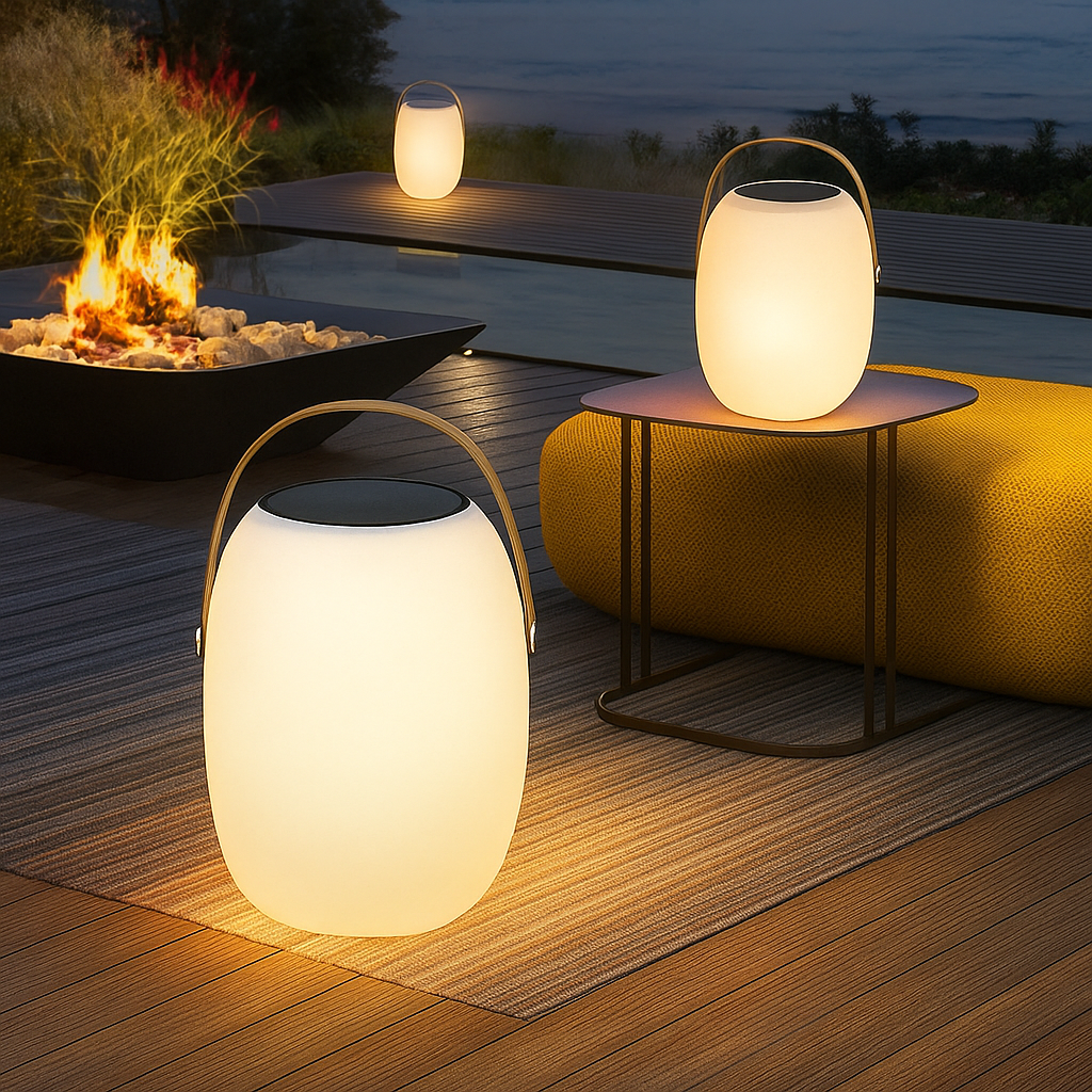 Tragbare Solarlampe für die Terrasse
