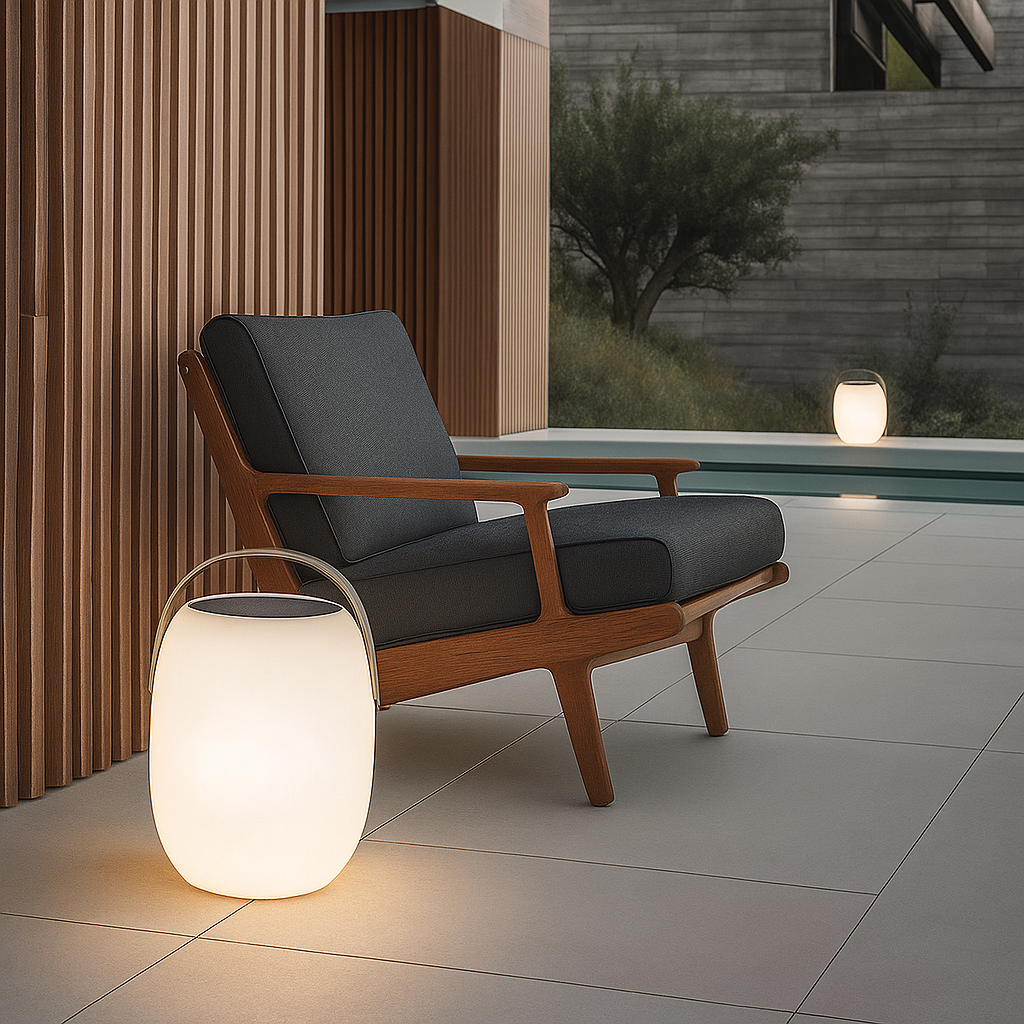 Tragbare Solarlampe für die Terrasse