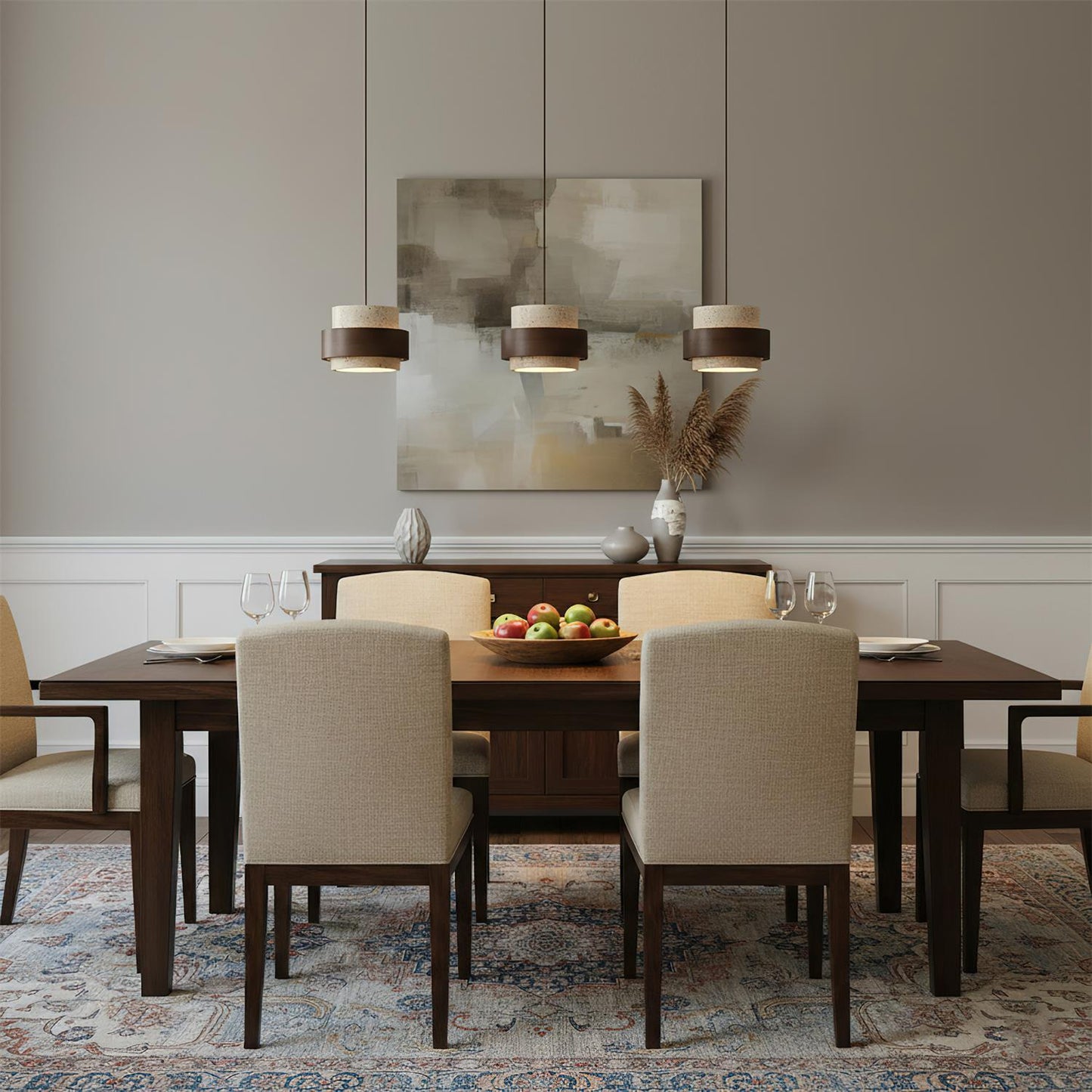 Rustikale Steinhängelampe