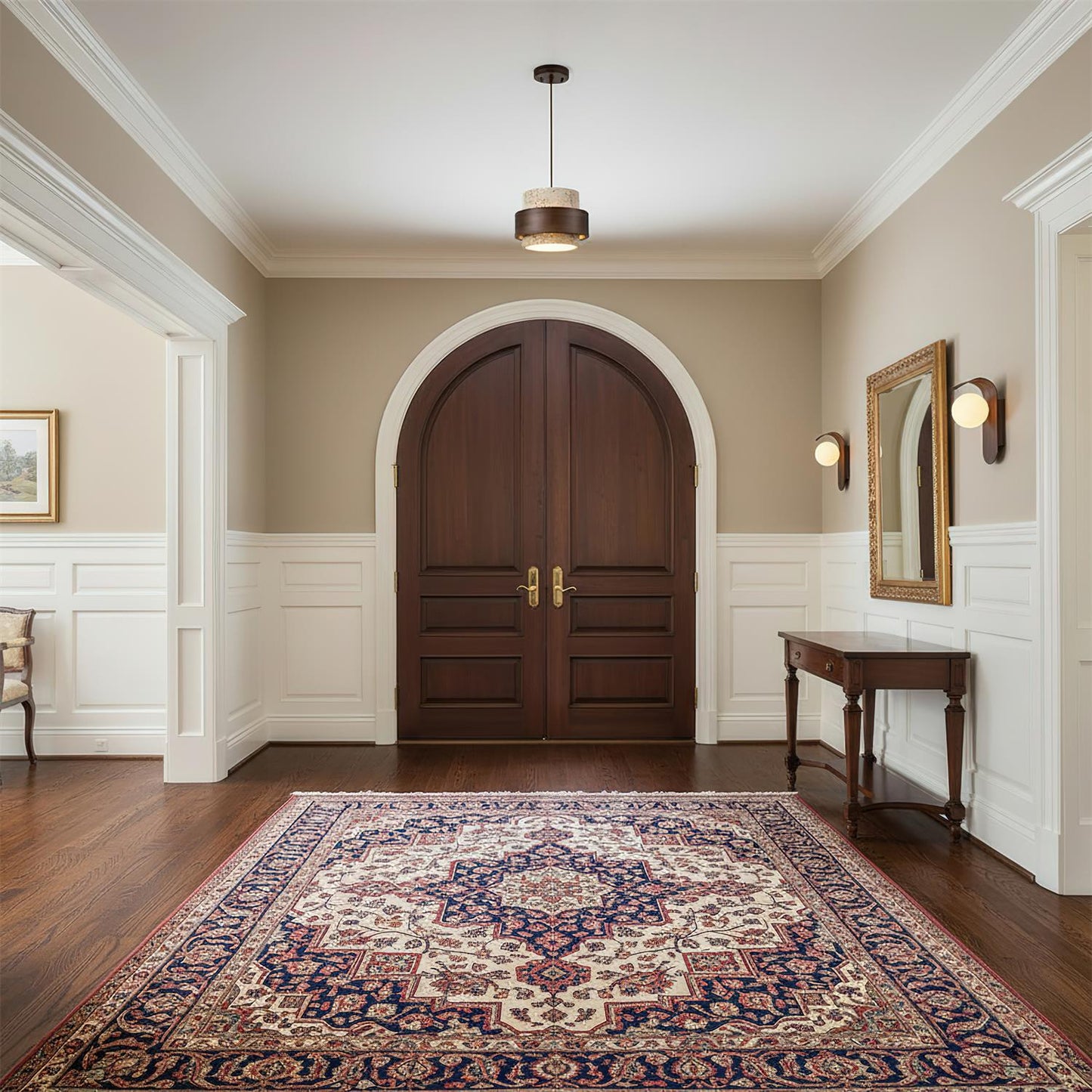 Rustikale Steinhängelampe