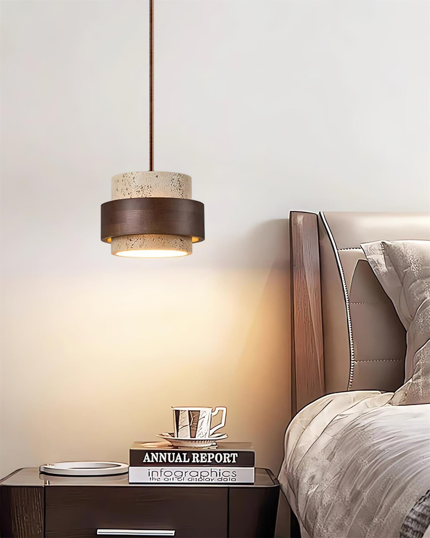 Rustikale Steinhängelampe