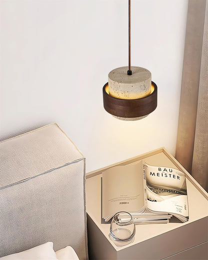 Rustikale Steinhängelampe