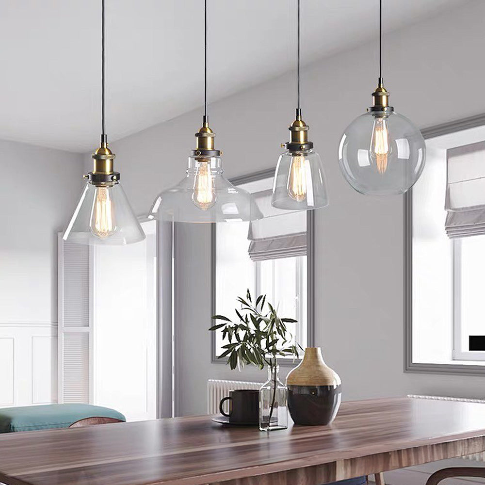 Transparente hängende Nachttischlampe