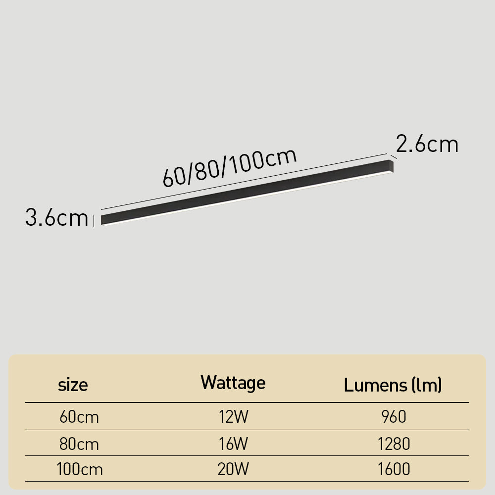 Minimalistische lineare LED-Deckenleuchte