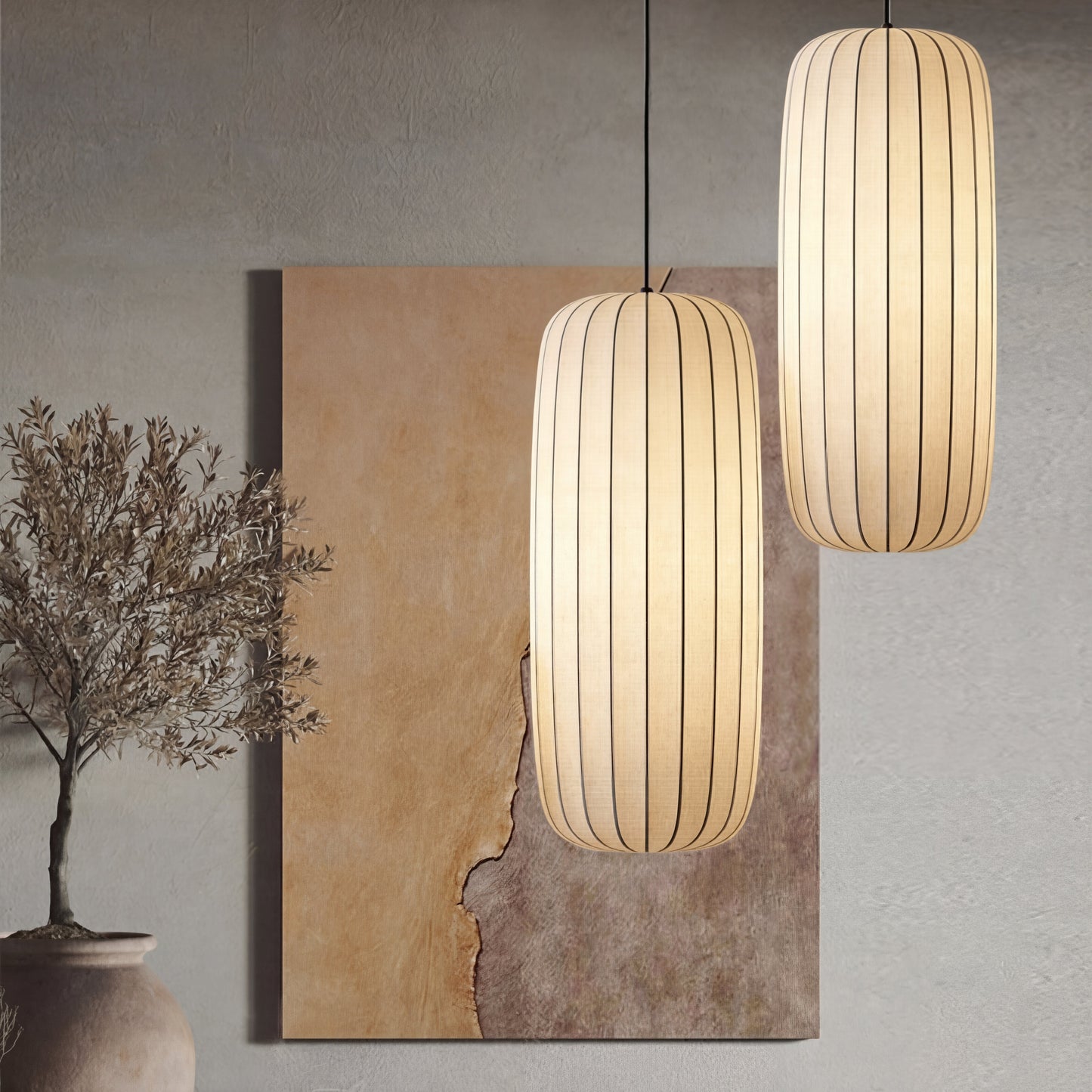 Elegante moderne Seidenpendelleuchte