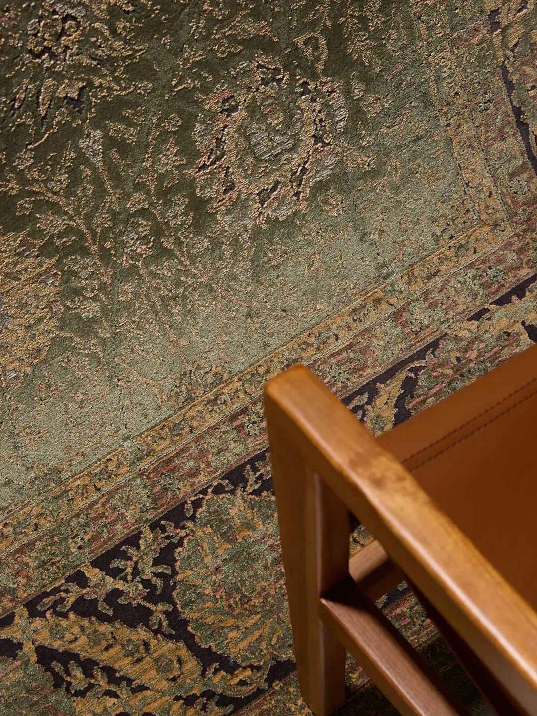Blauer Vintage-Teppich Wohnzimmer
