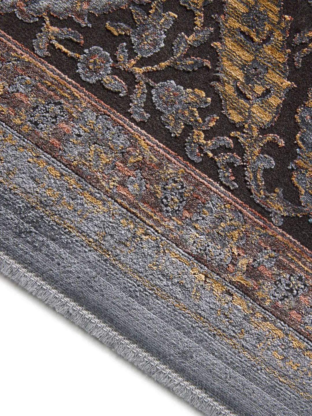 Blauer Vintage-Teppich Wohnzimmer