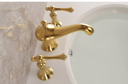 Golveran Art-déco-Waschtischarmatur mit Ausladung, poliertem Gold-Finish
