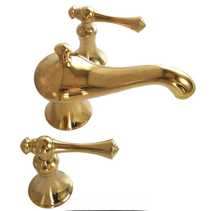 Golveran Art-déco-Waschtischarmatur mit Ausladung, poliertem Gold-Finish