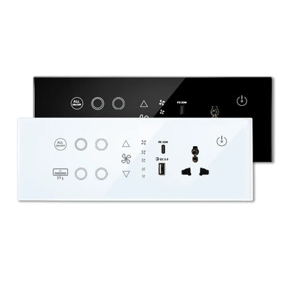 Nexora Minimalistische Smart-Steckdose aus Glas und ABS-Kunststoff