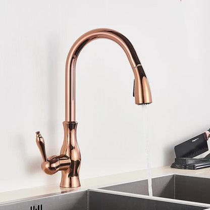Luxuriöser Küchenwasserhahn mit ausziehbarem Sprühkopf