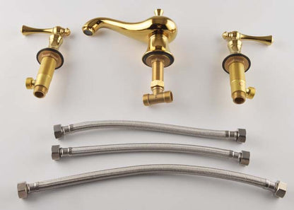 Golveran Art-déco-Waschtischarmatur mit Ausladung, poliertem Gold-Finish