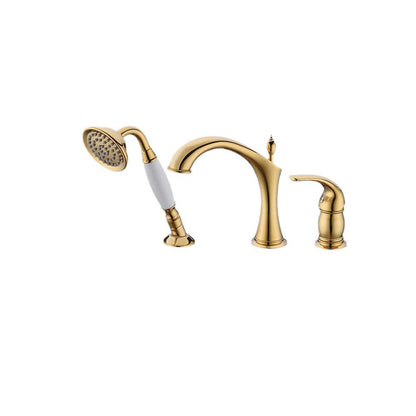 Marvistelle Art-déco-2-in-1-Waschtischarmatur- und Handbrausen-Set mit poliertem Gold-Finish