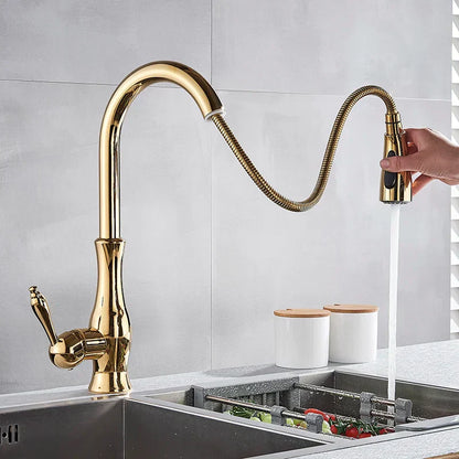 Luxuriöser Küchenwasserhahn mit ausziehbarem Sprühkopf
