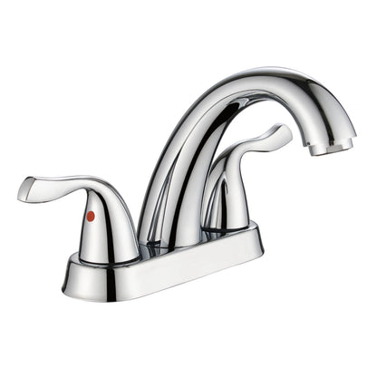 Chronavelle Zeitgemäße Centerset-Waschtischarmatur mit poliertem Chrom-Finish